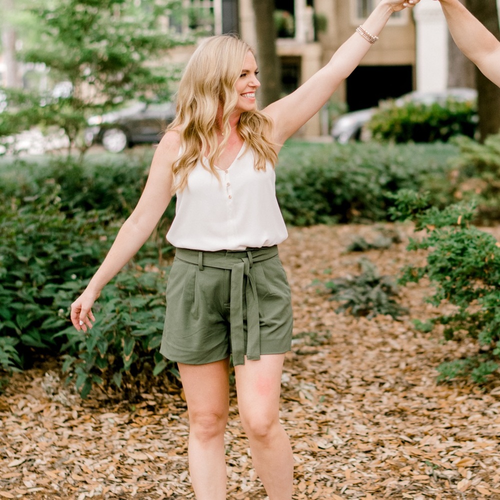 Banana Republic High Waist Olive Shorts